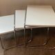 Trio of vintage nesting tables in Formica and chrome metal