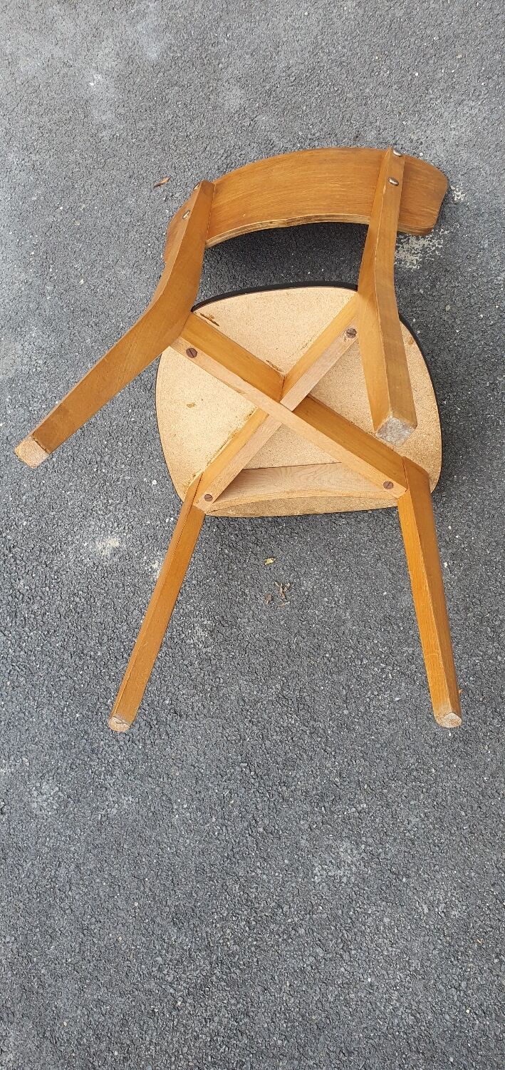 Set of 4 formica and wood chairs