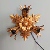 Wall lamp/ceiling lamp in gilded metal, Banci Firenze, 70s