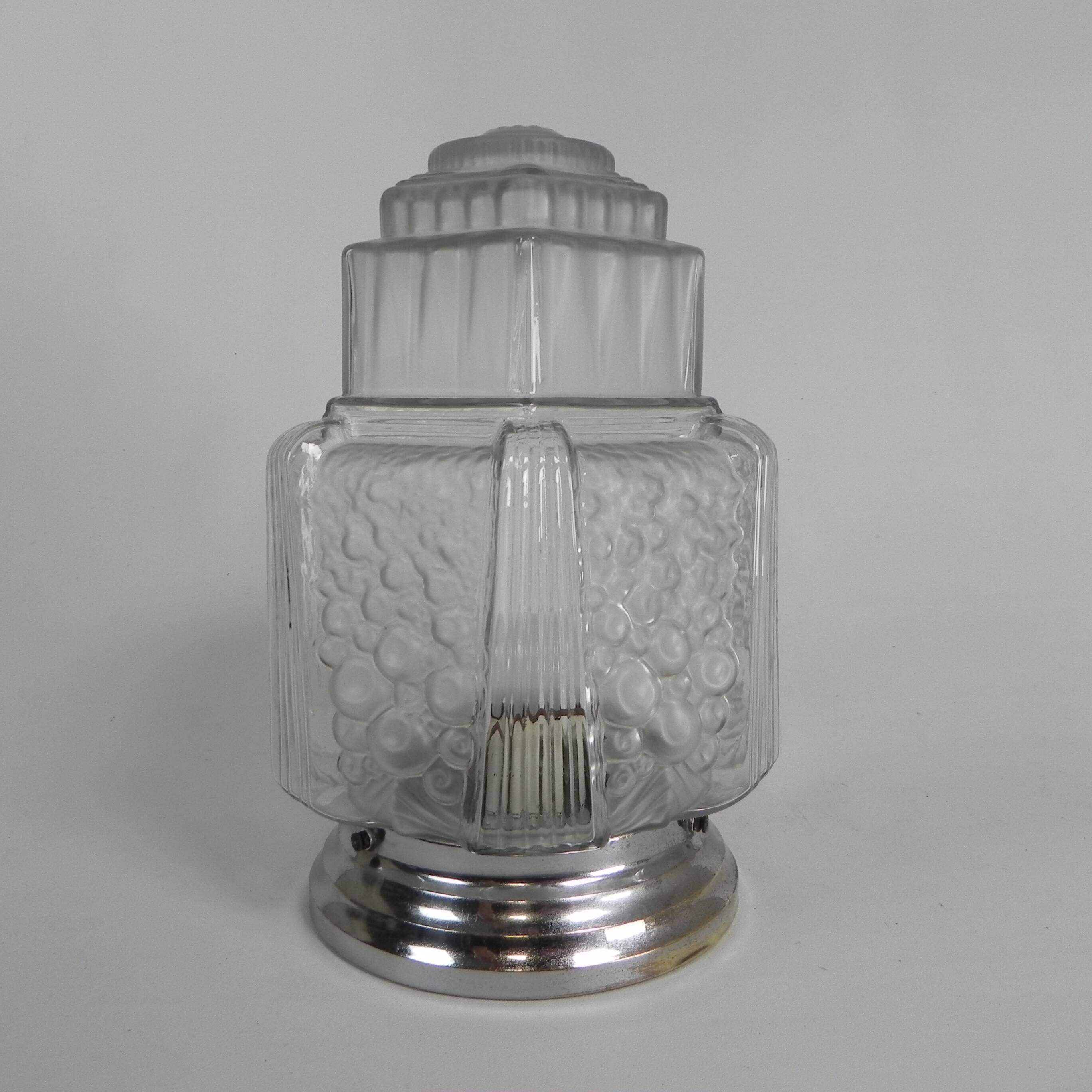 Art Deco ceiling light, skyscraper model, Muller Frères by Francis Hubert, 1930s