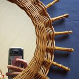 Mirror sun in rattan 43cm