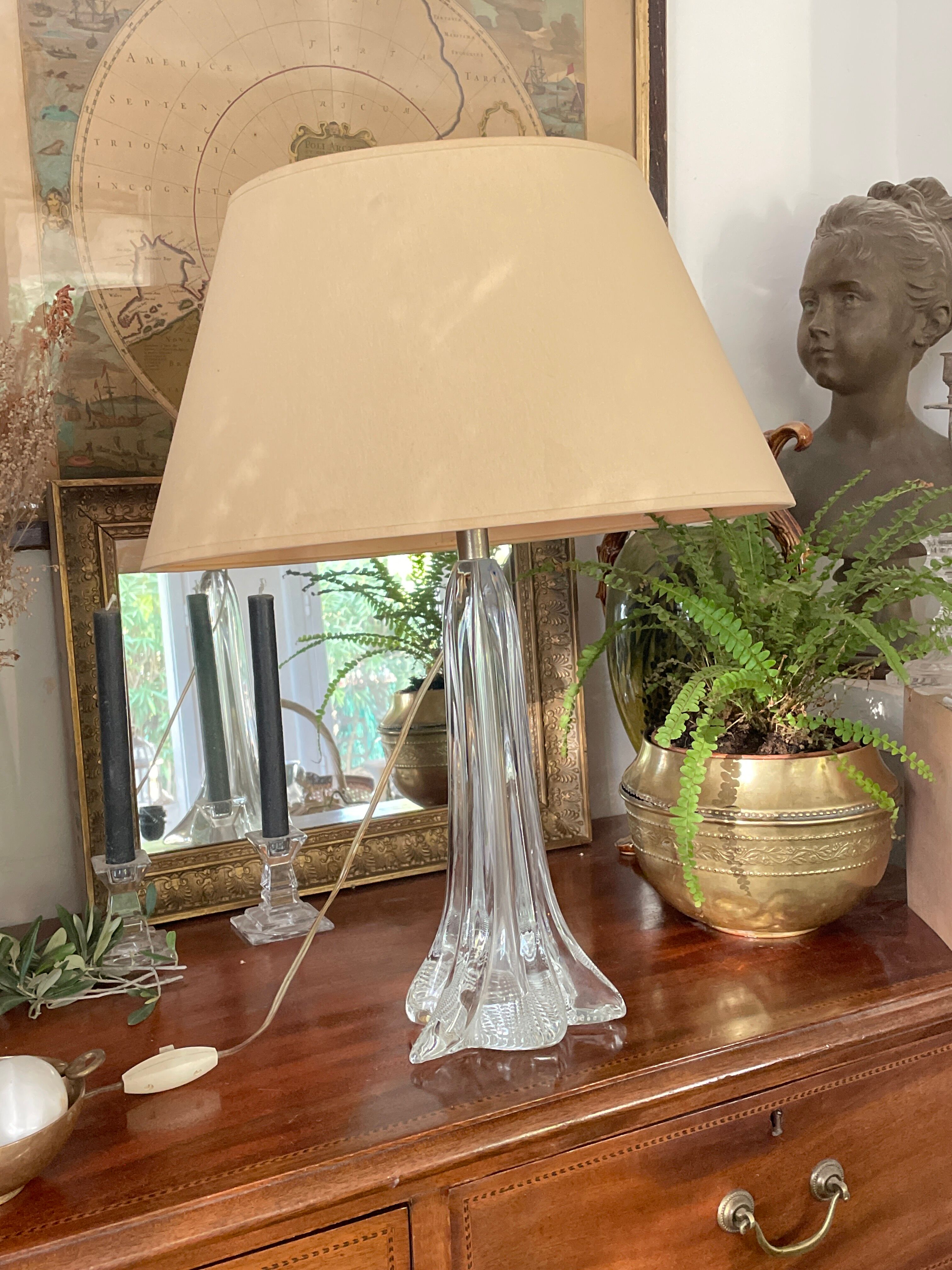 Pied de lampe en cristal 35cm