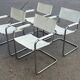 Set of 4 dining chairs in white, S34 Mart Stam/Marcel Breuer style Italy
