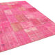 Handwoven oriental vintage 203 cm x 300 cm pink patchwork carpet