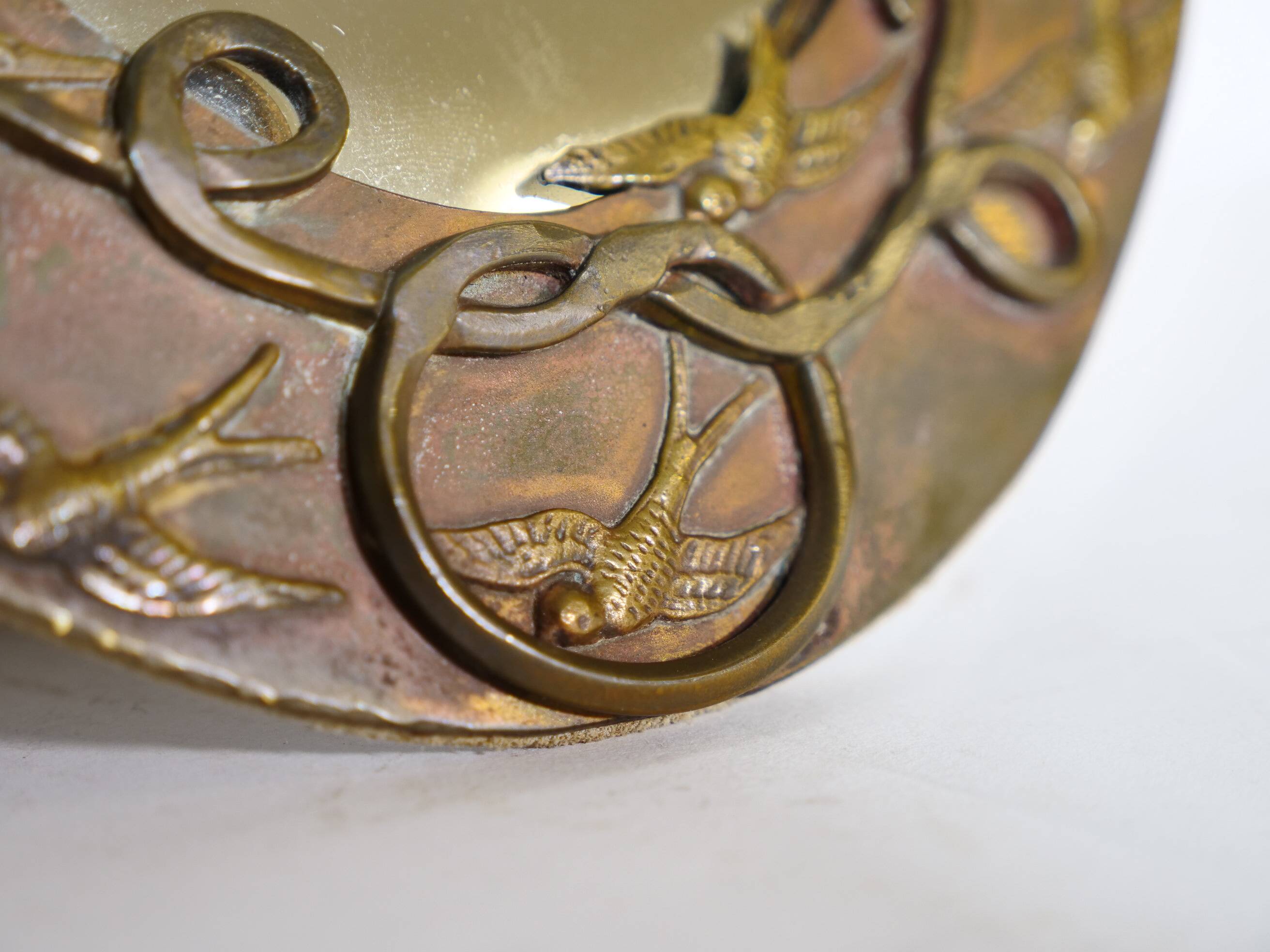 French Art Nouveau Vanity Mirror in Metal, circa 1900