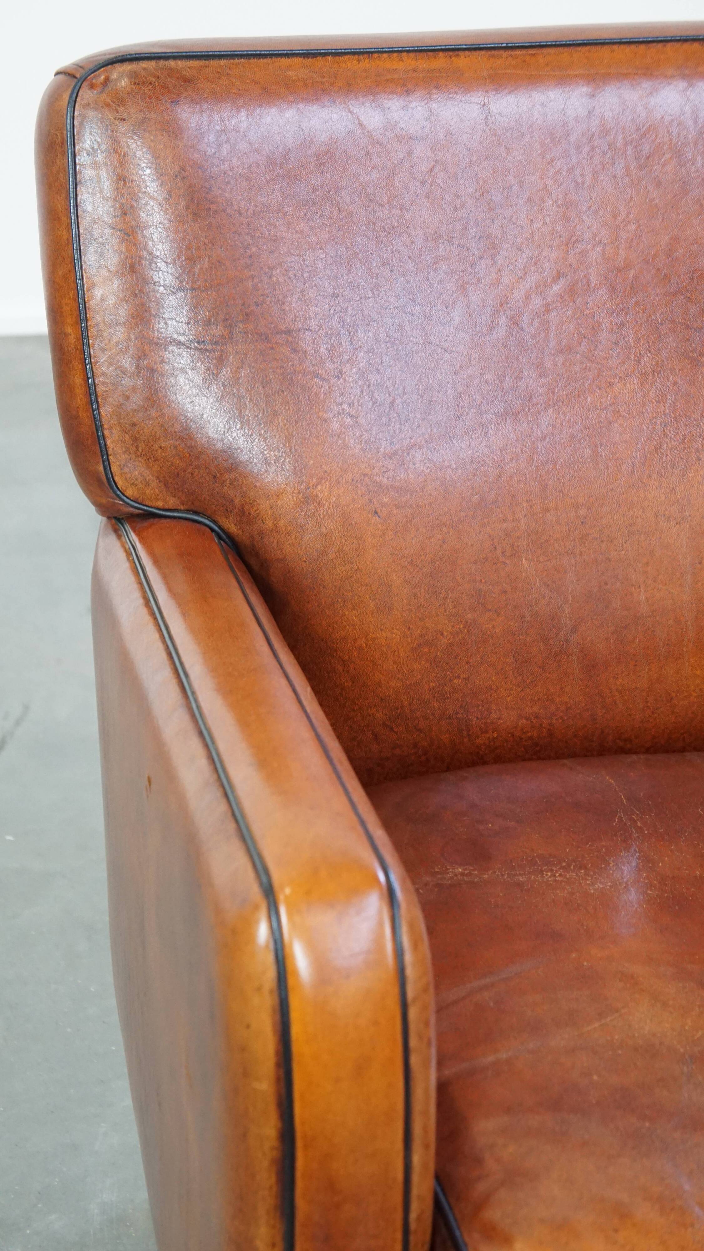 Sheepskin leather armchair