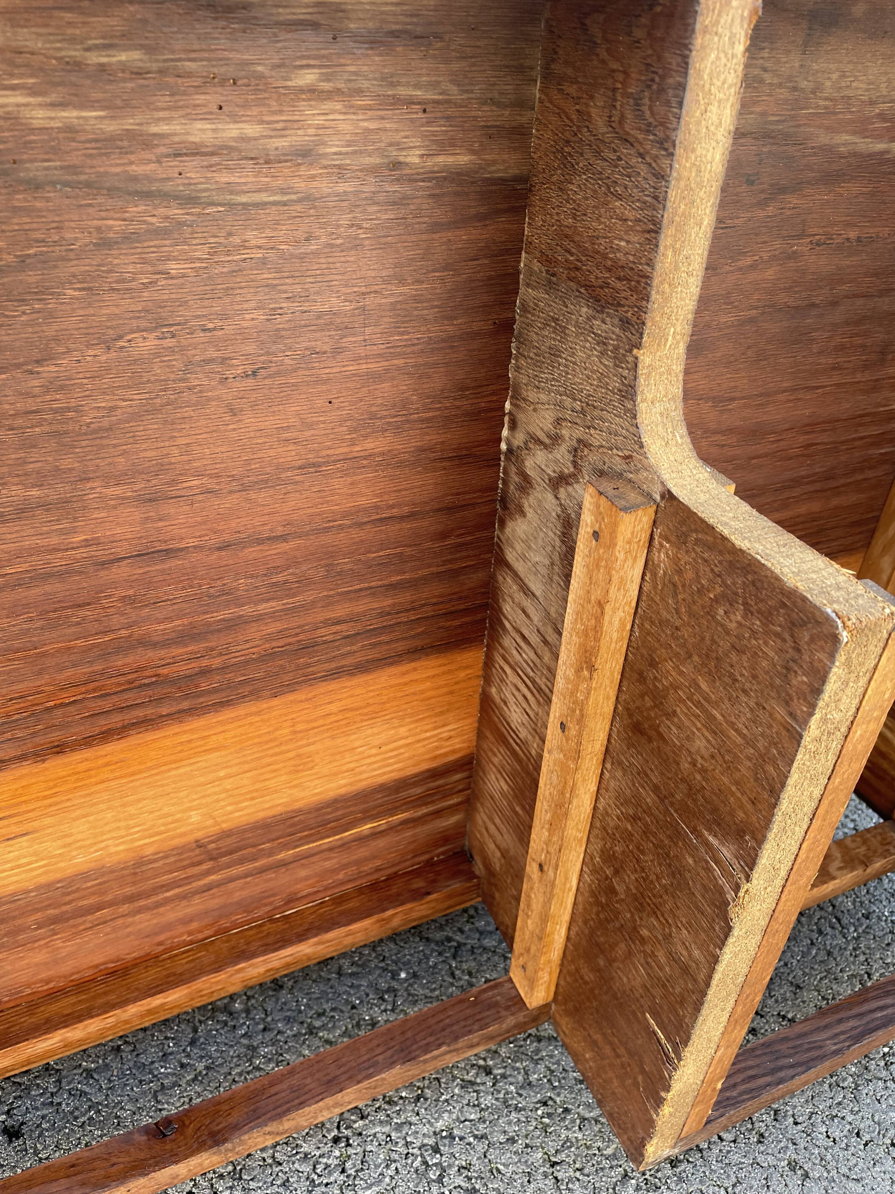 Modernist wooden desk with compass feet 1950