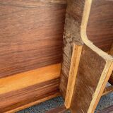 Modernist wooden desk with compass feet 1950