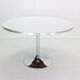 Börje johanson round white & chrome "tulip" dinning table, 1968 sweden