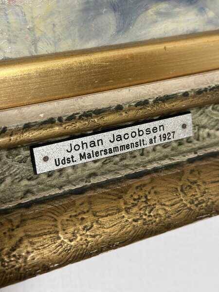 Original early century Swedish oil on canvas – "Tulips and Poppies" by Johan Jacobsson – vintage & framed 68 × 80 cm (26.8" × 31.5")