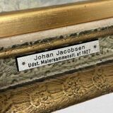 Original early century Swedish oil on canvas – "Tulips and Poppies" by Johan Jacobsson – vintage & framed 68 × 80 cm (26.8" × 31.5")