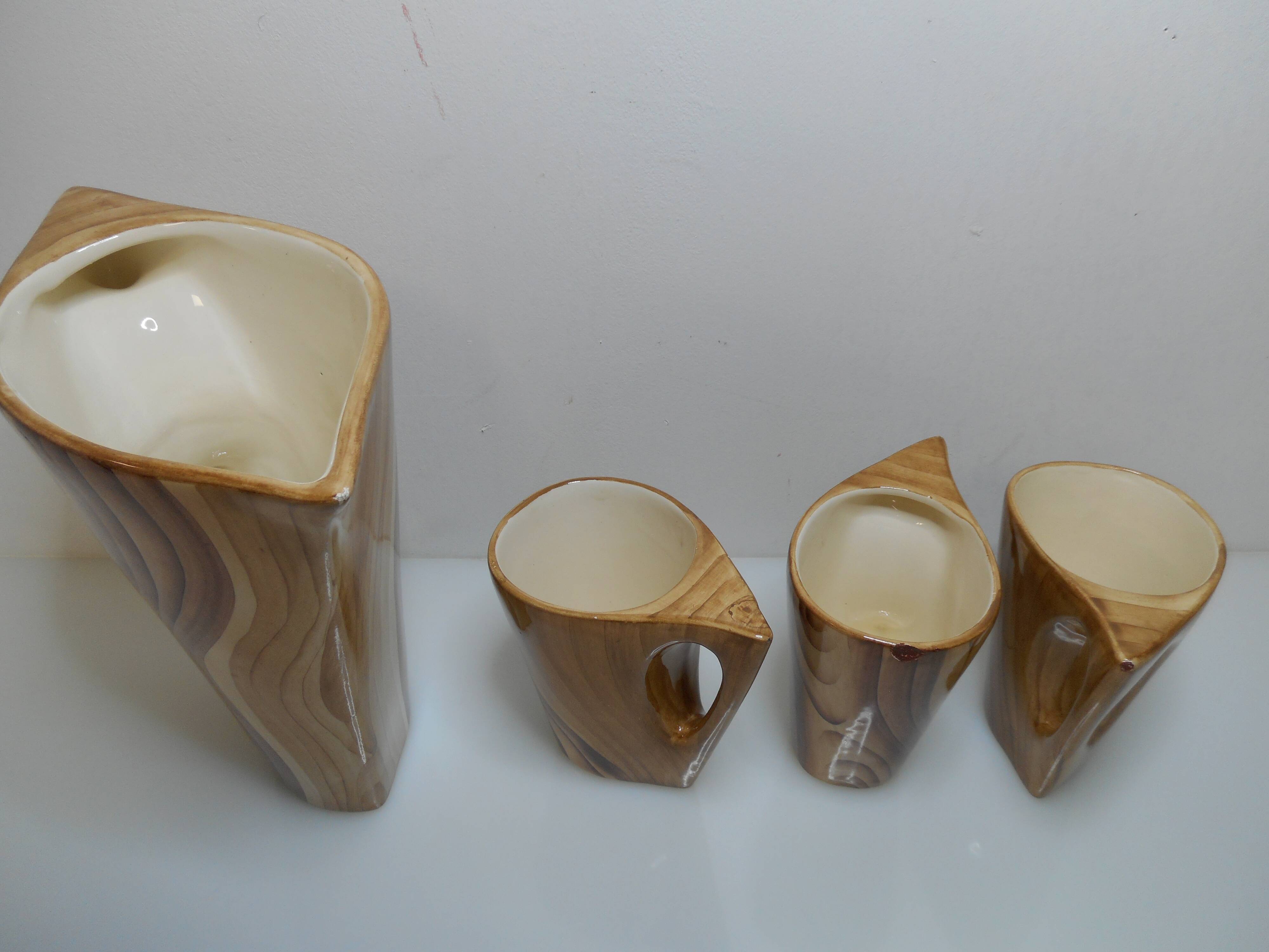 Fake orangeade Vallauris service wood