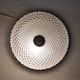 Golden brass ceiling light with diamond-shaped moulded glass - 1980s
