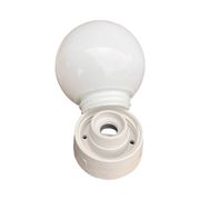 Industrial wall lamp, white, glass, foton, poland, 1960s.