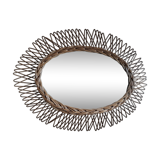Vintage rattan mirror 45x55cm