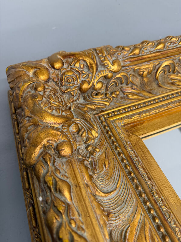 Ancien miroir en bois doré XXL années 50 de style napoléon III