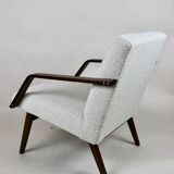 Vintage white Boucle Club Armchairs, 1970s