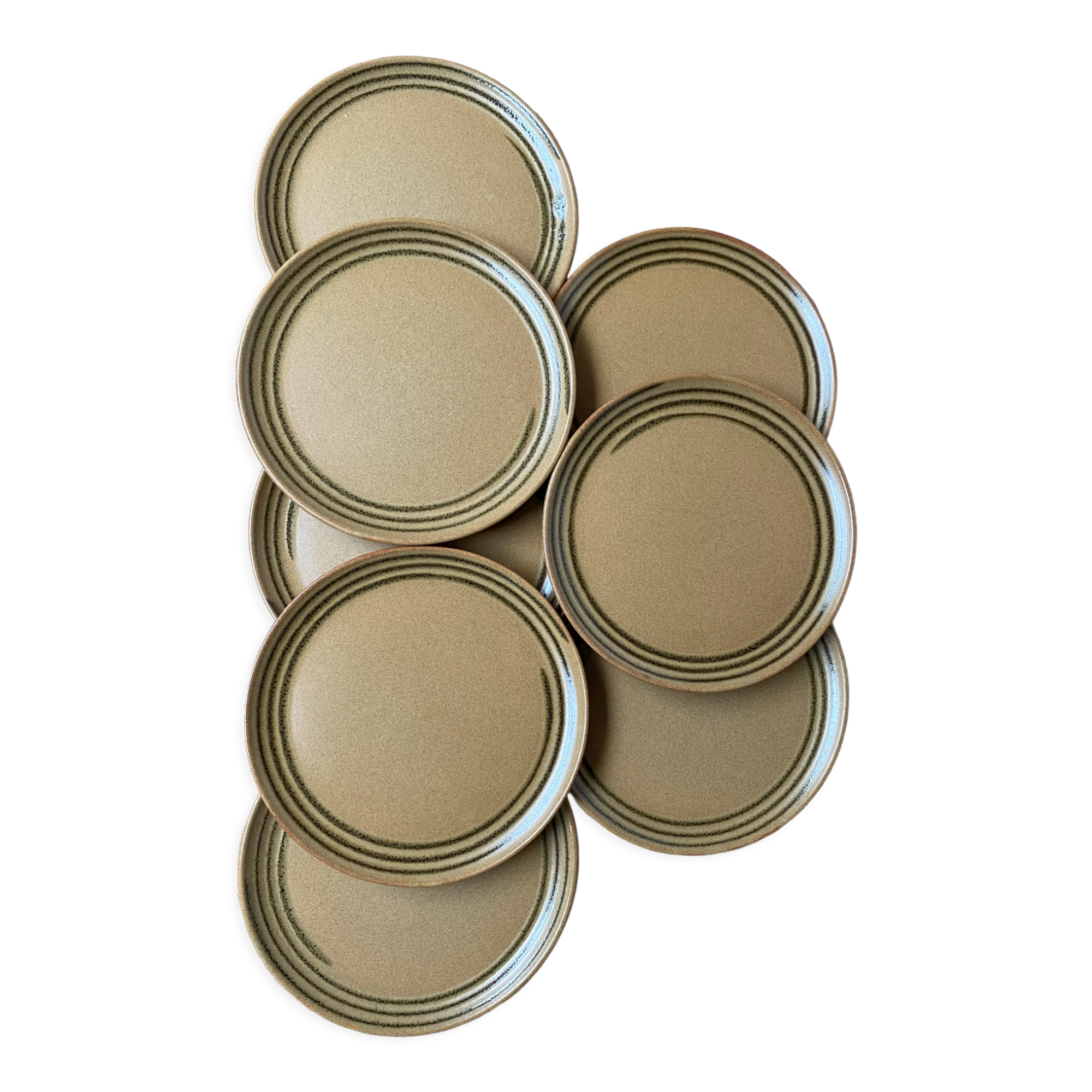 Set de 8 assiettes à dessert en grès Sarreguemines