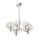 Vintage italian glass and chrome chandelier, 1970s