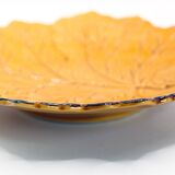 Yellow leaf plate and gilding in slip from Poet Laval