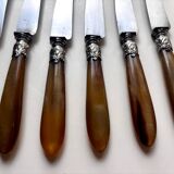 18 Wiskemann table knives in horn