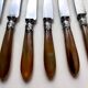 18 Wiskemann table knives in horn