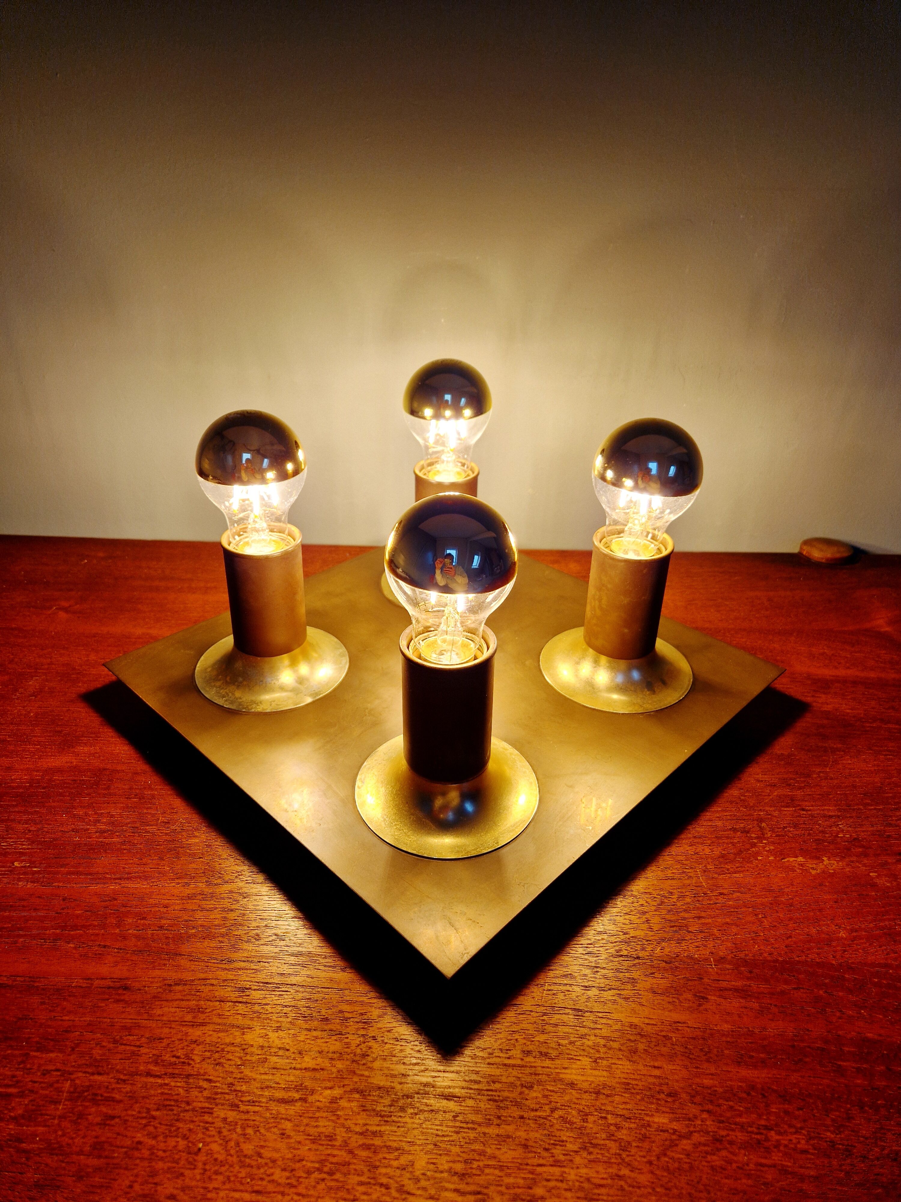 Space Age Wall Light/Ceiling Light in brass, Cosack Leuchten, 1970