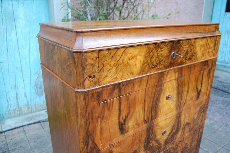 Semainier d'époque Louis Philippe en noyer du 19e siècle