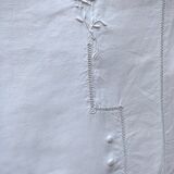 Drap lin ancien brodé à la main et monogramme t t 226 x 324