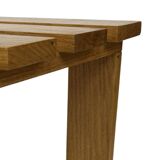 Vintage 1970s coffee table/side table, white oak slats slatted design