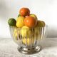 Saladier ou Coupe à fruits en verre et métal argenté