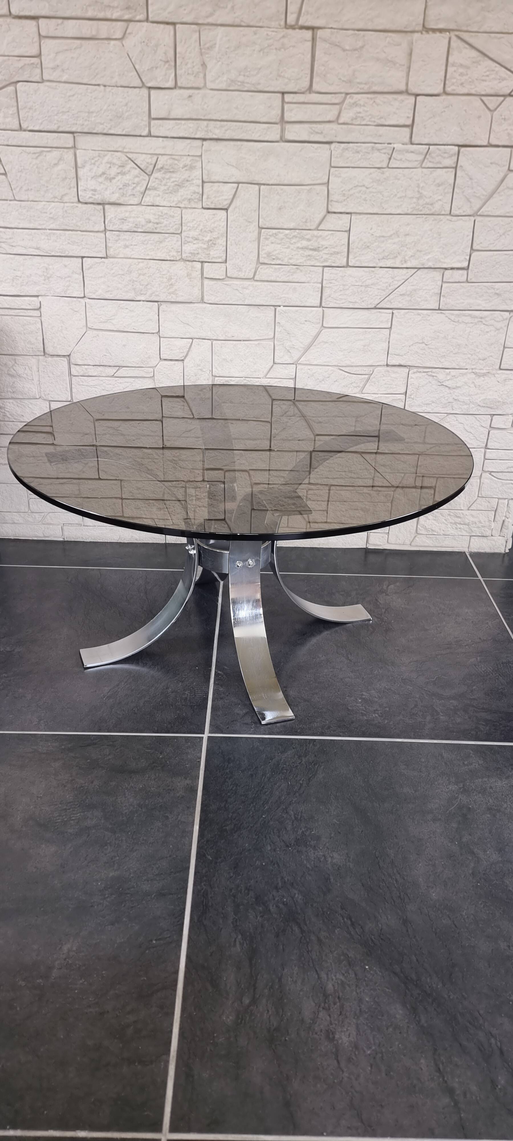 smoked glass coffee table – 1970