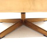 Scandinavian rotating leather armchair, Swivel chair, "Minerva", Torbjørn Afdal, Sweden, 1960