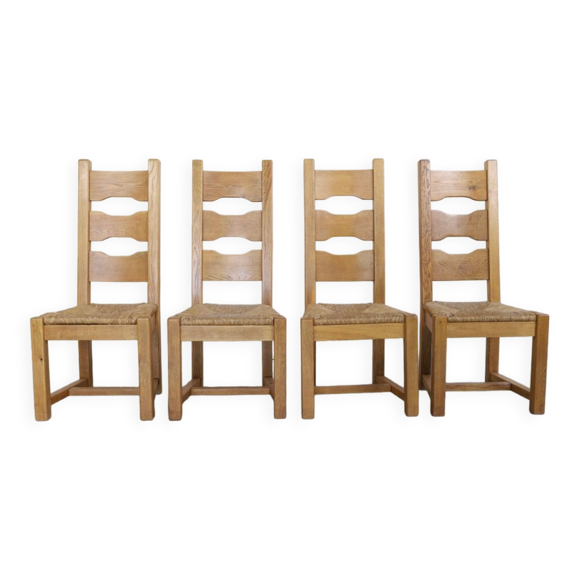 Brutalist dining chairs, 1970s, set of 4