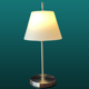 Lampe en métal argenté et verre blanc H 50 cm Diamètre max 22 cm