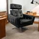 Vintage black armchair / chaise longue with star base