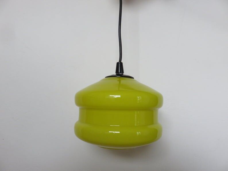 Hanging in yellow opaline 60 70 years