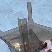 Pair of smoked plexiglass coffee tables 1970 side tables