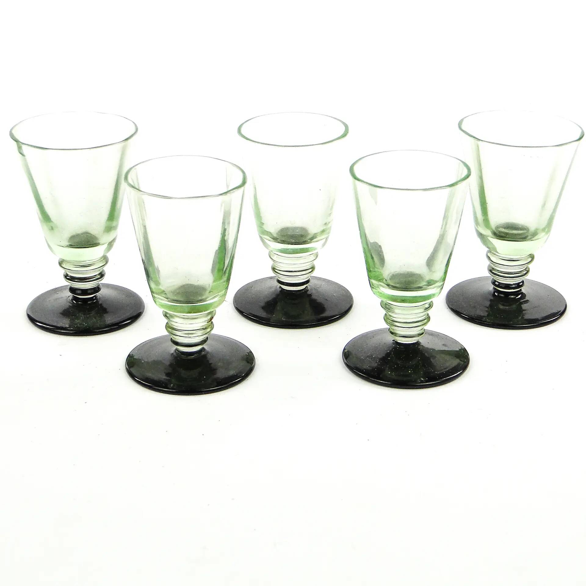 Ensemble de cinq verres, Art Déco, verre, Pologne, années 1930