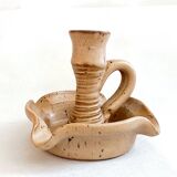 Large handmade Vallauris France ceramic ashtray candle holder