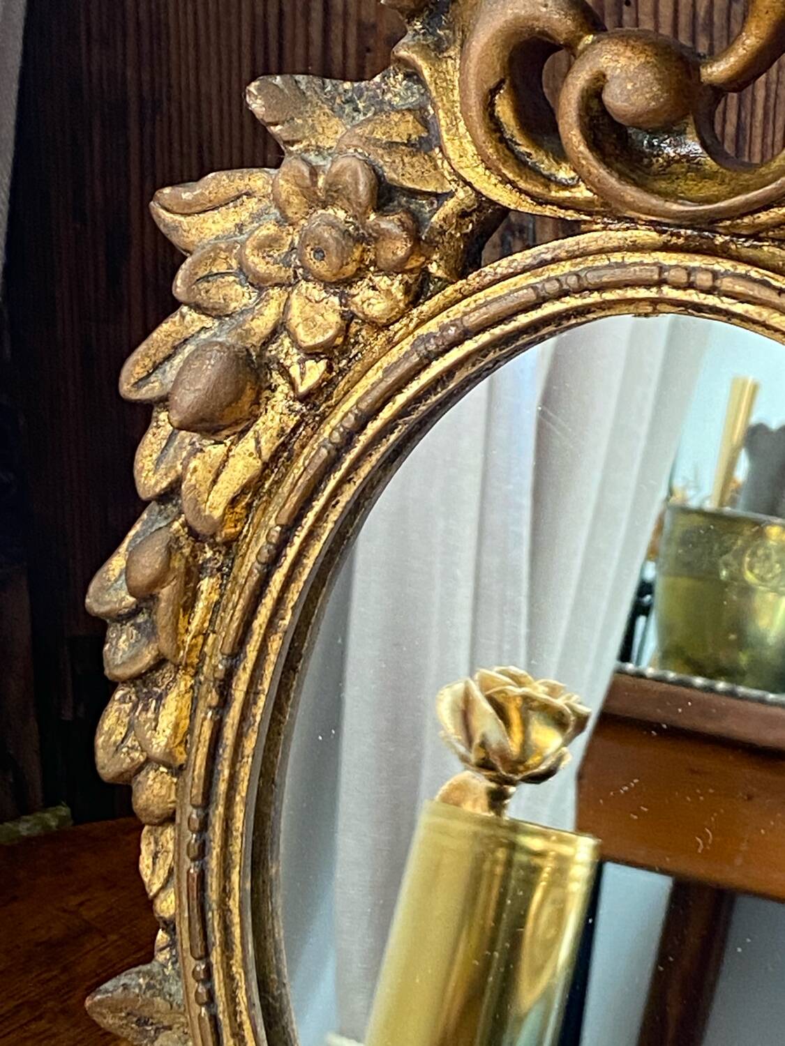 Baroque mirror from the 70s, in gilded wood