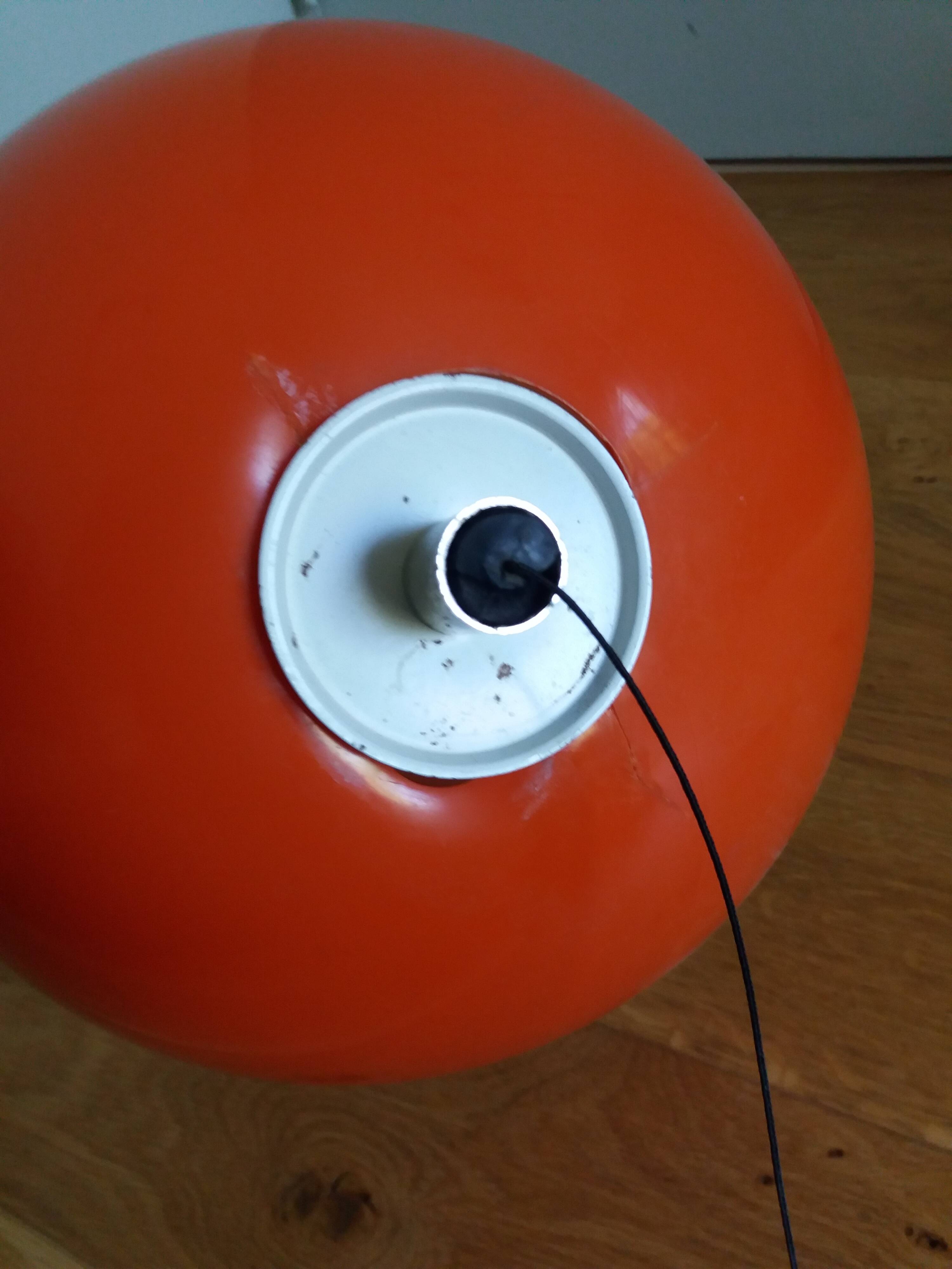 Orange space age ball sphere suspension 70s