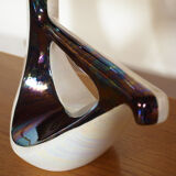 Large Verceram lamp in pearled and irired ceramic
