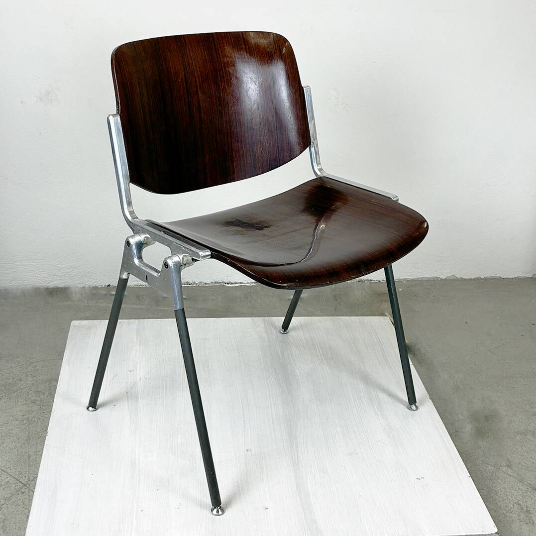 Brown Castelli DSC 106 Stacking Chair by Giancarlo Piretti, Italy
