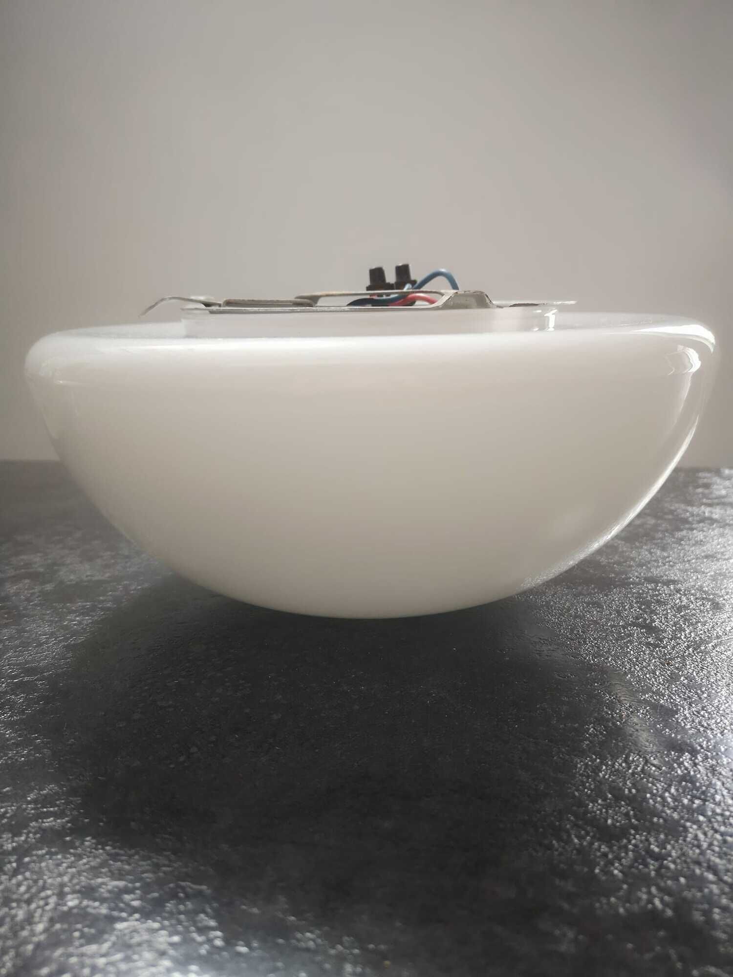 Lampshade old ceiling lamp half globe ball opaline white industrial vintage TBE Ø 25.5 cm 2 lights
