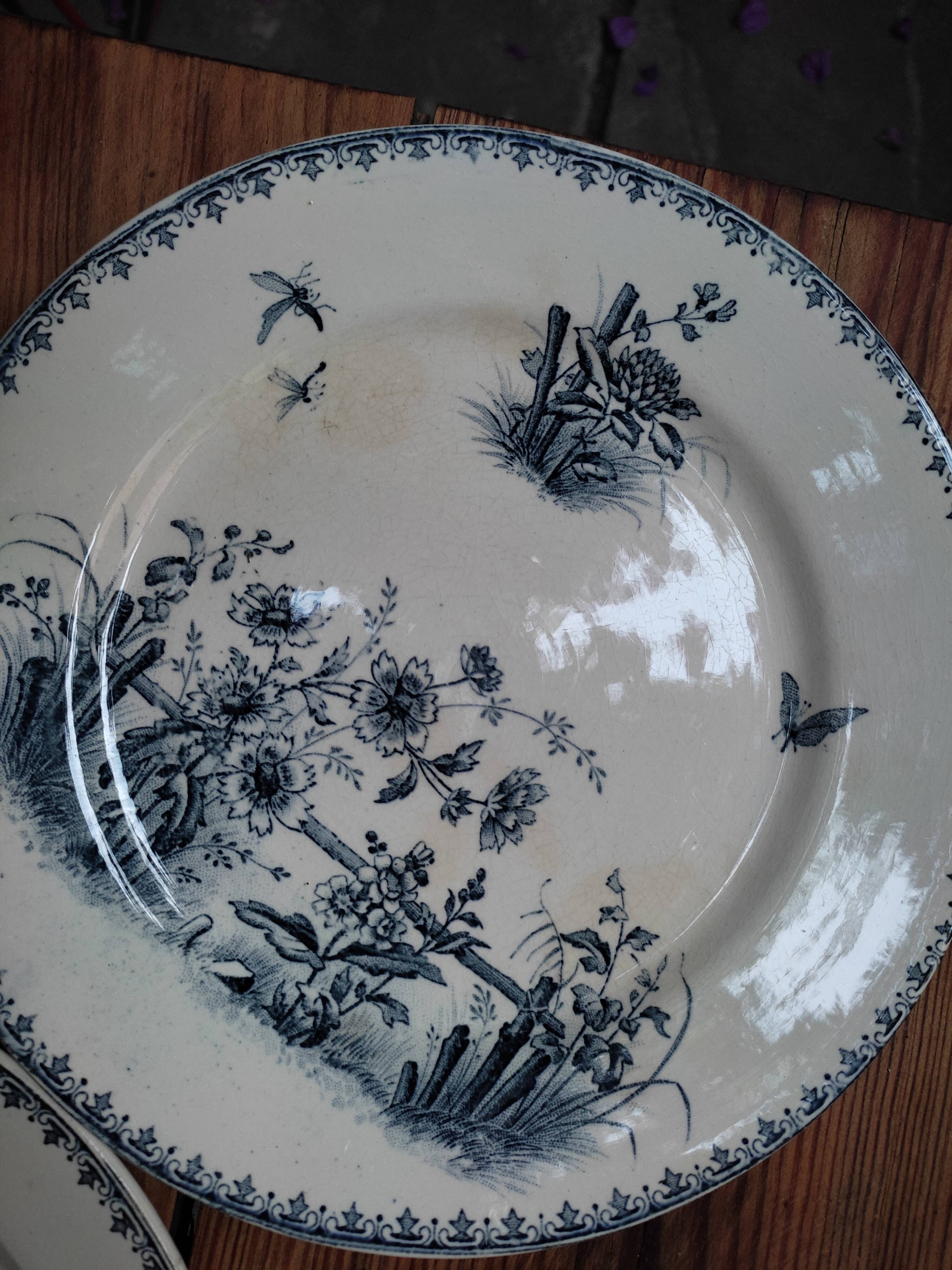 7 Tsarina dessert plates by Sarreguemines