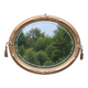 Miroir ovale vintage doré à décor floral et verre biseauté – 58 × 48 cm