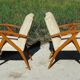 Paire de fauteuils vintage scandinave en bois blond