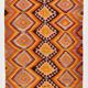 6x9 Orange & Balck Handmade Tribal Vintage Kilim Rug
