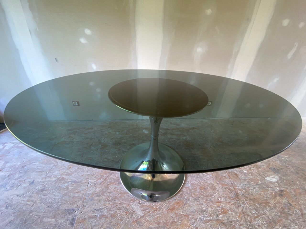 Table glass foot tulip Gastone Rinaldi